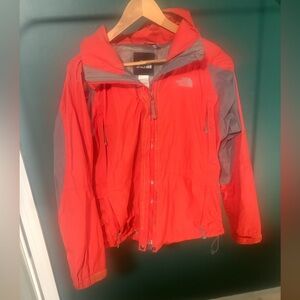 The North Face Vibrant Red and Subtle Gray Shell Jacket